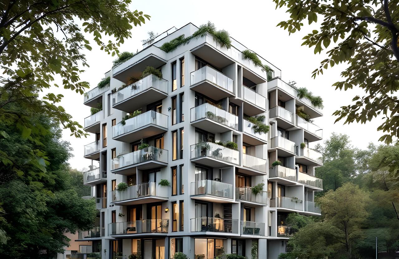 Moderne zertifizierte Wohnanlage mit nachhaltiger Dämmung und grüner Umgebung in Zürich
